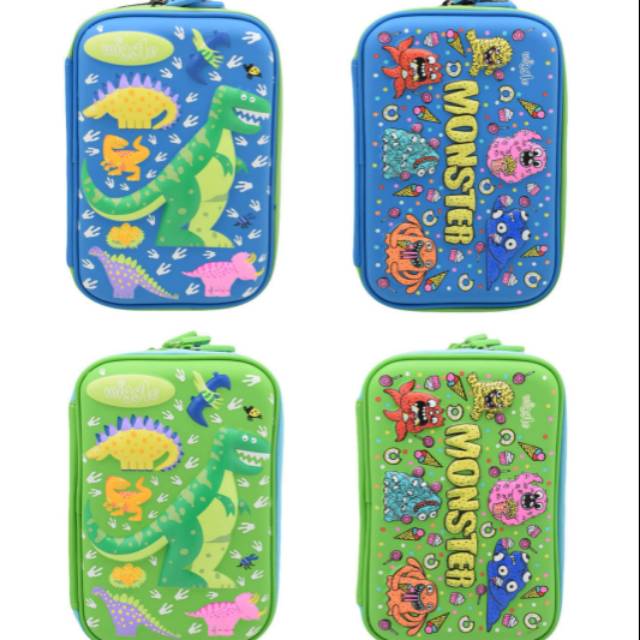 

WIGGLE Double Zipper Pencil Case /TEMPAT PENSIL KARAKTER HARD CASE BOYS/ ANAK LAKI LAKI