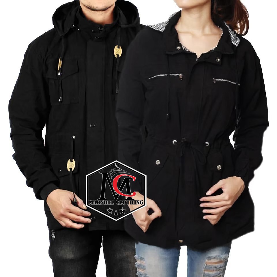 RCL - JAKET PARKA POLOS PRIA WANITA - JAKET COUPLE PARKA - JAKET PARKA PASANGAN ( HARGA SEPASANG )