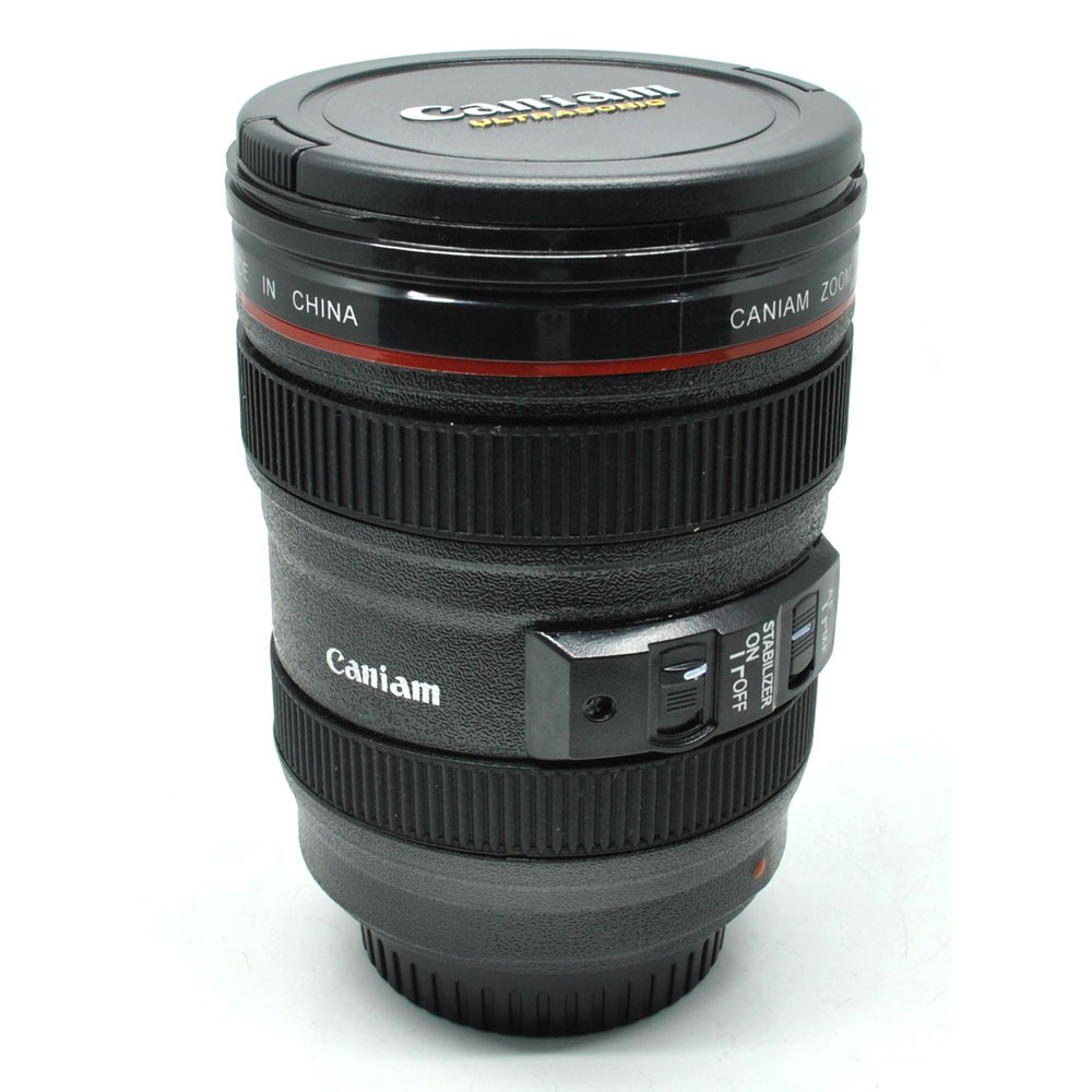 Gelas Minum Bentuk Lensa Kamera EF 24-105mm - 400ml - OMHAS5BK Black