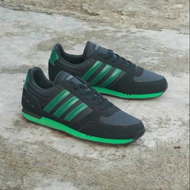 ADIDAS NEO CITY RACER BLACK GREEN ORIGINAL