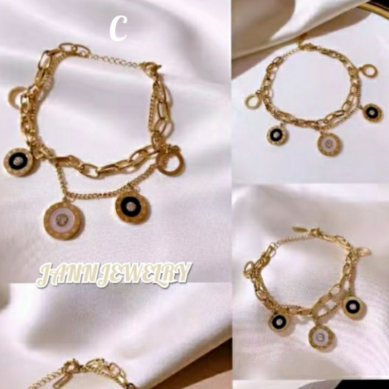 Gelang tangan rantai korea titanium anti karat selamanya uk 6cm GRT-15