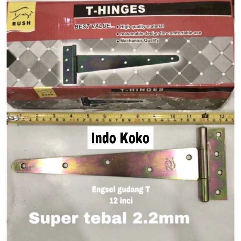 Engsel pintu gerbang T 12 heavy duty Engsel pintu garasi gudang T12"inci Engsel gerbang TEBAL