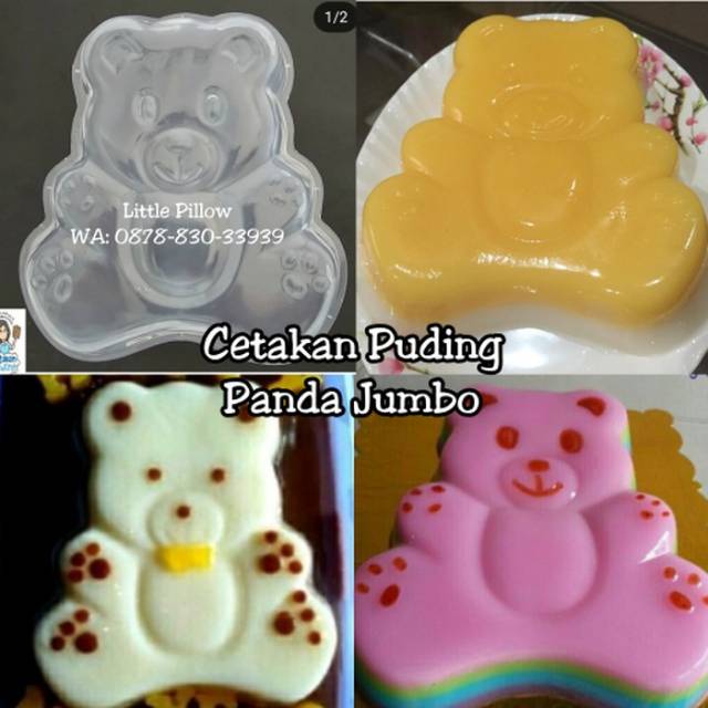 Cetakan Puding Panda Sedang/Cetakan Jelly Art/Cetakan Puding Beruang