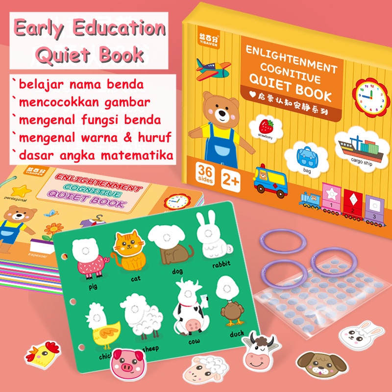 [TERMURAH] The Quiet Book -174 Gambar, Velcro Busy Book. Mainan Edukasi / Buku Edukasi dengan Velcro, Early Education, buku pre-school anak