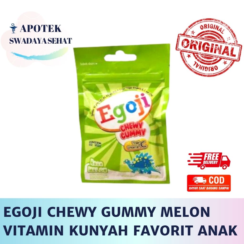 EGOJI CHEWY GUMMY - Permen Kunyah Vitamin Nutrisi Anak Rasa Melon Sachet Isi 10