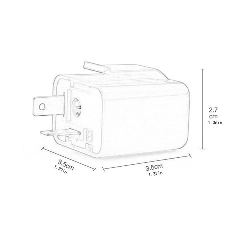 Lanfy Sein Flasher Frekuensi Dapat Disesuaikan Perlindungan Ganda 12V 2pin Lampu Belok Indikator Flash Relay