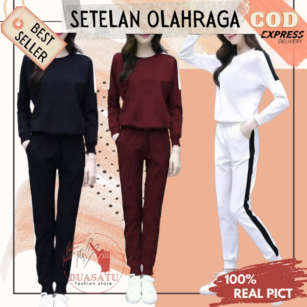 Baju Pakaian Setelan Set Stelan Celana Olahraga Joger Baju Pakaian Setelan Set Stelan Celana Olahraga Joger