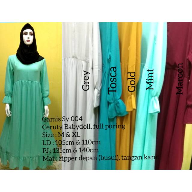 Gamis Ceruti Baby Doll Polos Premium SY004