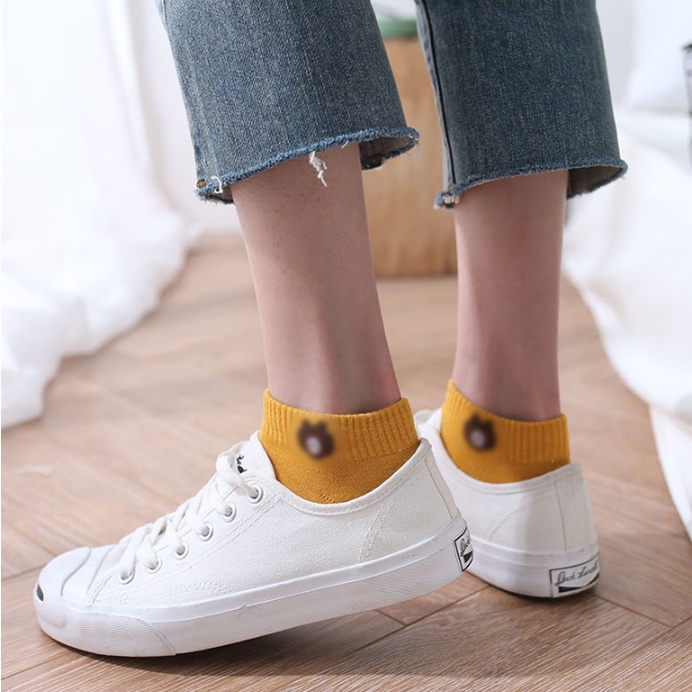 Gratis Ongkir - K351 Kaos Kak Beruang / Kaos Kaki Ankle Cute / Socks / Short Socks/ Sepatu-5