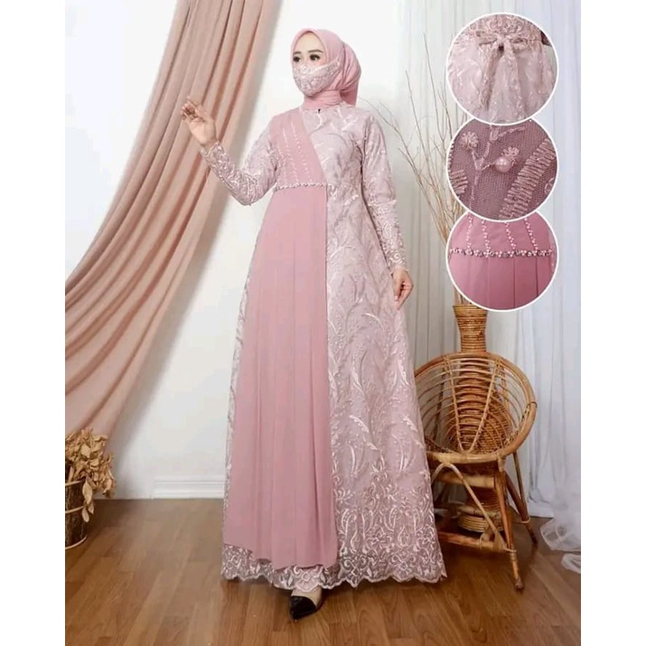 Gamis Wisuda Remaja Premium || Gamis Payet Slendang Terbaru 2022 || Gamis Seragam Pesta Mewah || [COD] Bayar di Tempat || Gamis Tille Premium Quality Product || Gamis Tille Kombinasi Cerutty Payet || Dress Kondangan