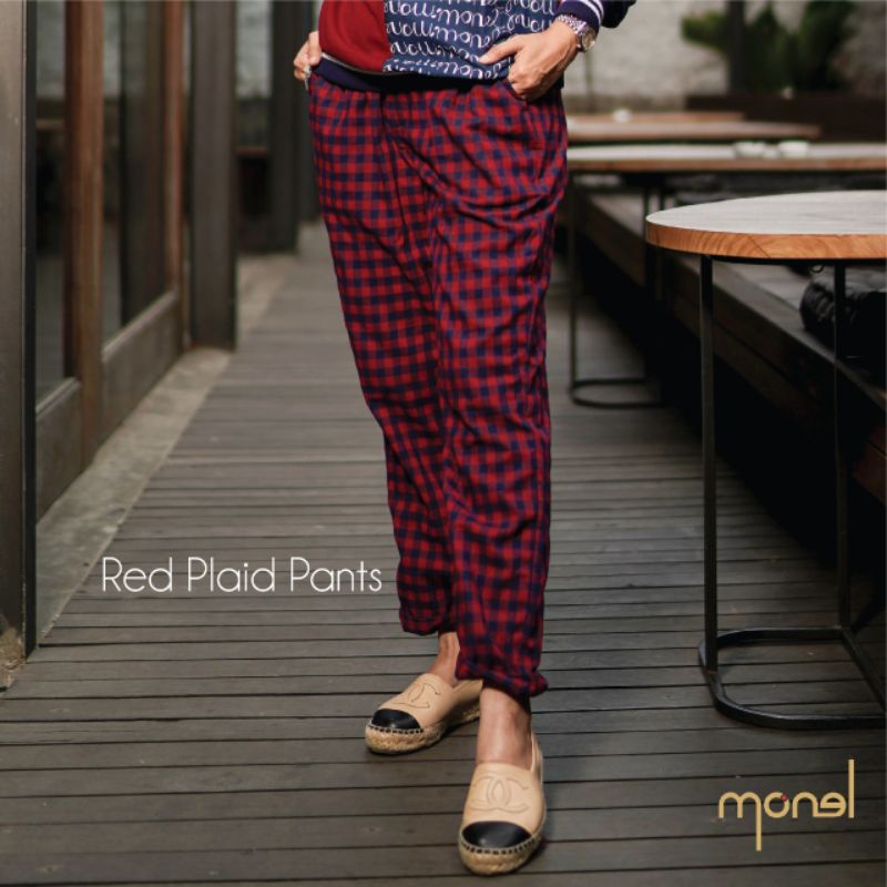 [MONEL] Red Plaid Pants (CELANA) amarabilqis_2