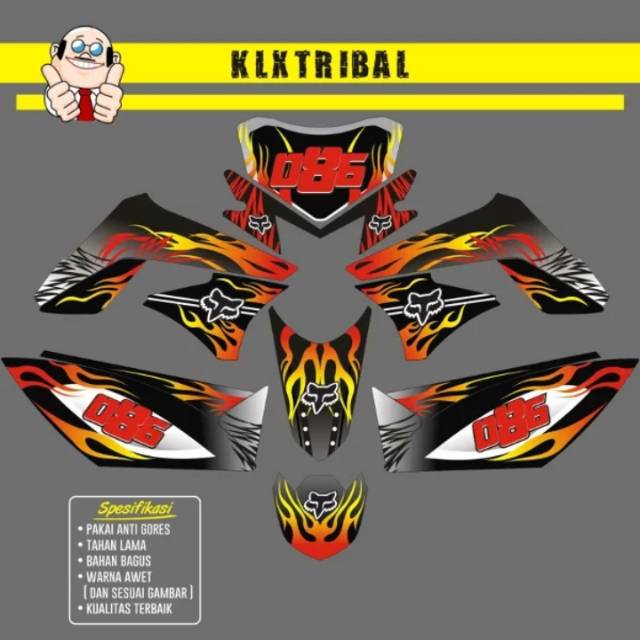 DECAL STIKER KLX CUSTUM BISA UNTUK SEMUA MOTOR TRAIL