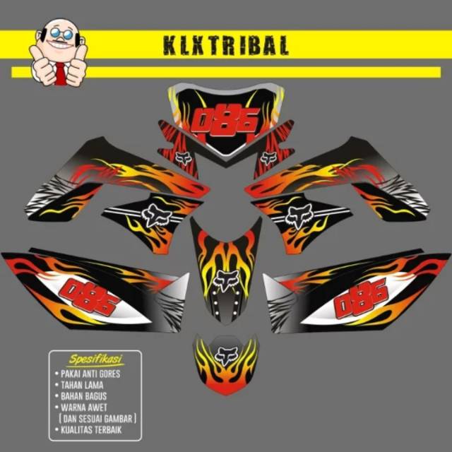 DECAL STIKER KLX CUSTUM BISA UNTUK SEMUA MOTOR TRAIL