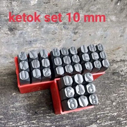 Obeng ketok huruf dan angka 10 mm - Mata ketok set 10 mm