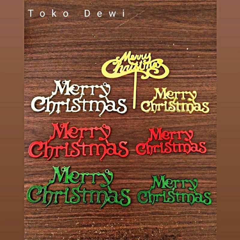 

6Pcs Tulisan Merry Christmas 10cm, 15.5cm,