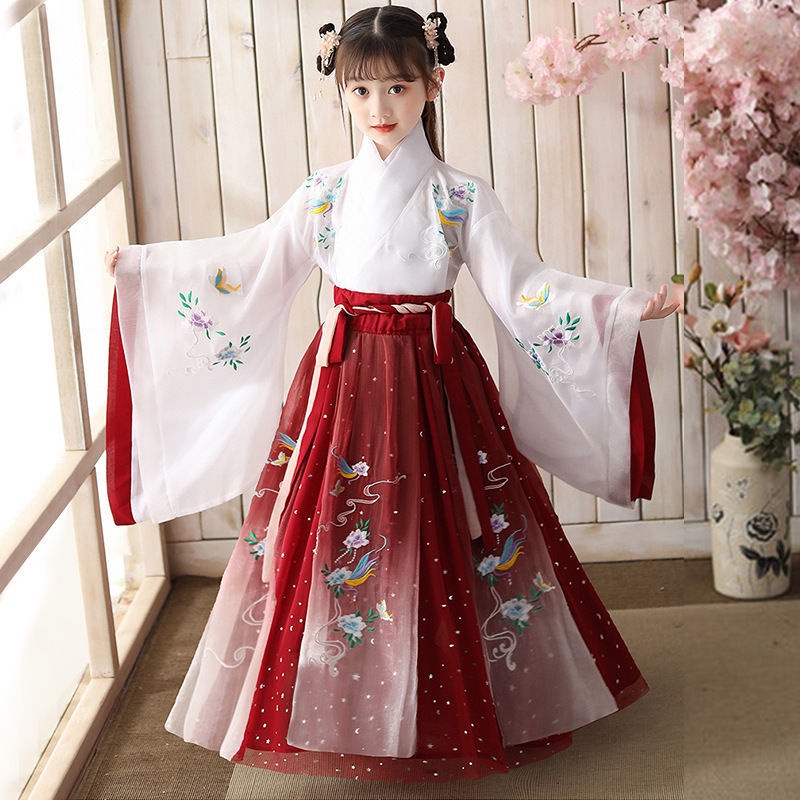 China's children's tiling, Chinese style, Tang style fairy, elegant children's voice, skirt, summer