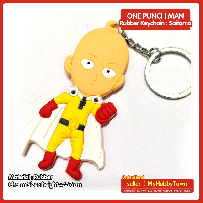 Gantungan Kunci Karet Anime One Punch Man : Saitama