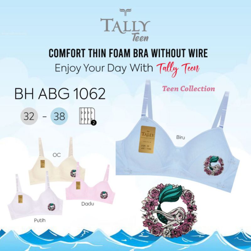 TALLY BRA BH REMAJA ABG 1062 | TANPA KAWAT | TANPA BUSA | SIZE 32 - 38