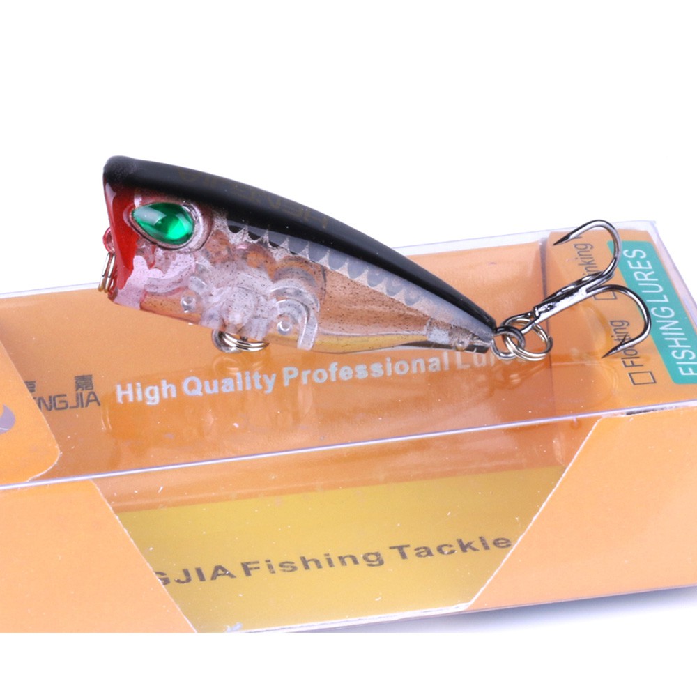 HENGJIA 8Pcs 4cm/3.2g Umpan Pancing Mini Popper Fishing Lure Swimbait Topwater Bass Ikan Bait Tackle