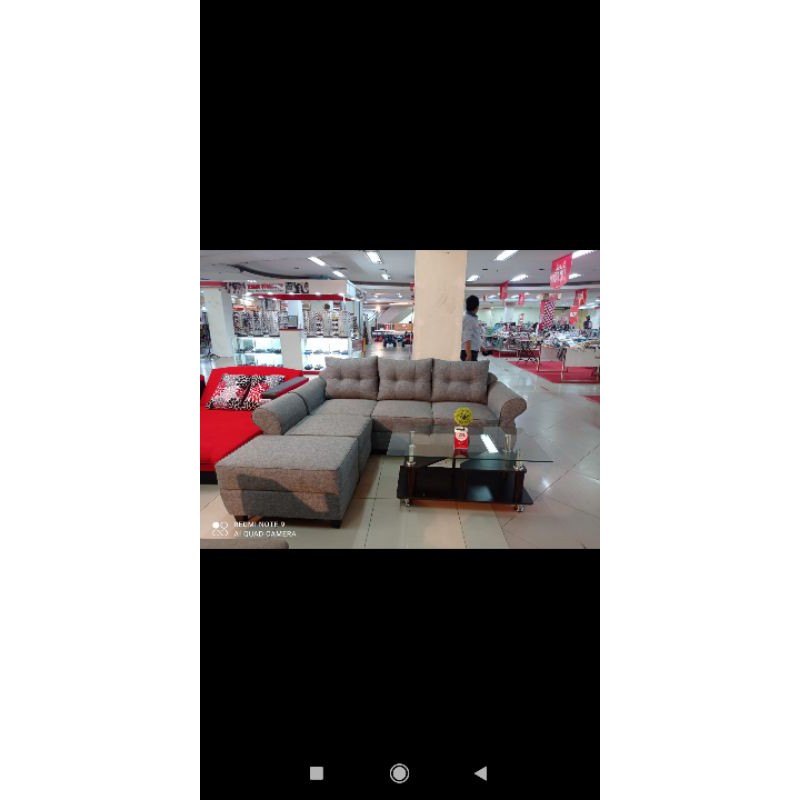 Sofa L shape Plus meja Ready stok
