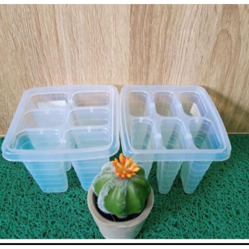 Cetakan es lilin/ cetakan jeli / cetakan eskrim / cetakan coklat 6 lubang