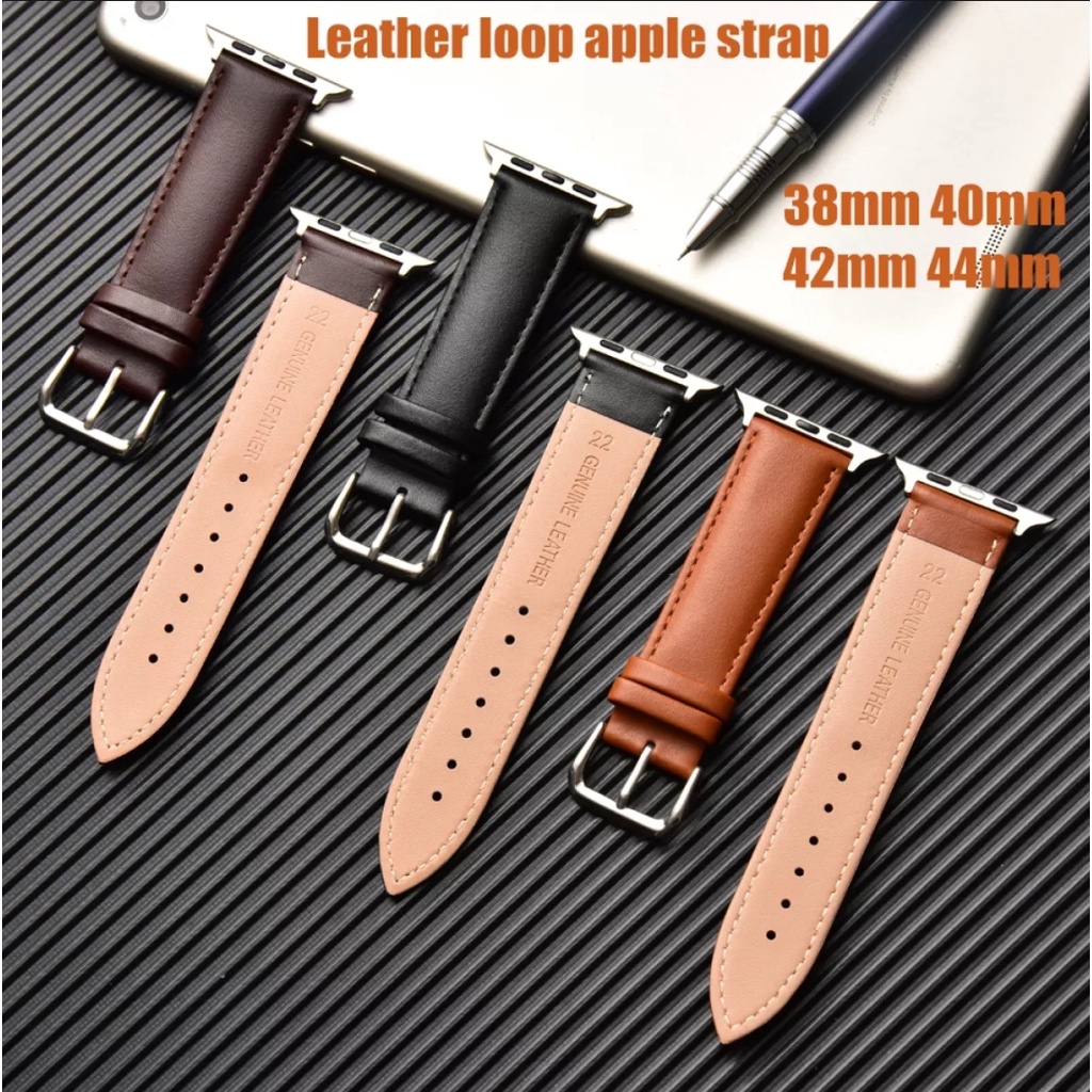 CLASSIC Leather Tali Kulit Strap Apple Watch 38mm 42mm 40mm 44mm 41mm 45mm Ultra