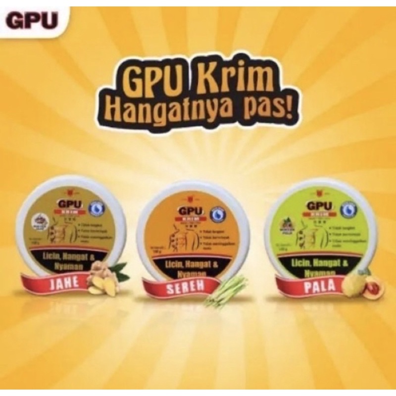 GPU cream cap lang 150 gram Sereh | Jahe | Pala