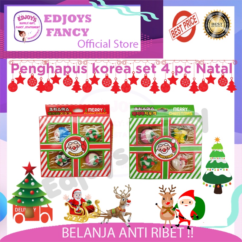 

Edjoys Christmas Hampers Natal anak Penghapus set 4 Natal Christmas gift aesthetic NM-146-2