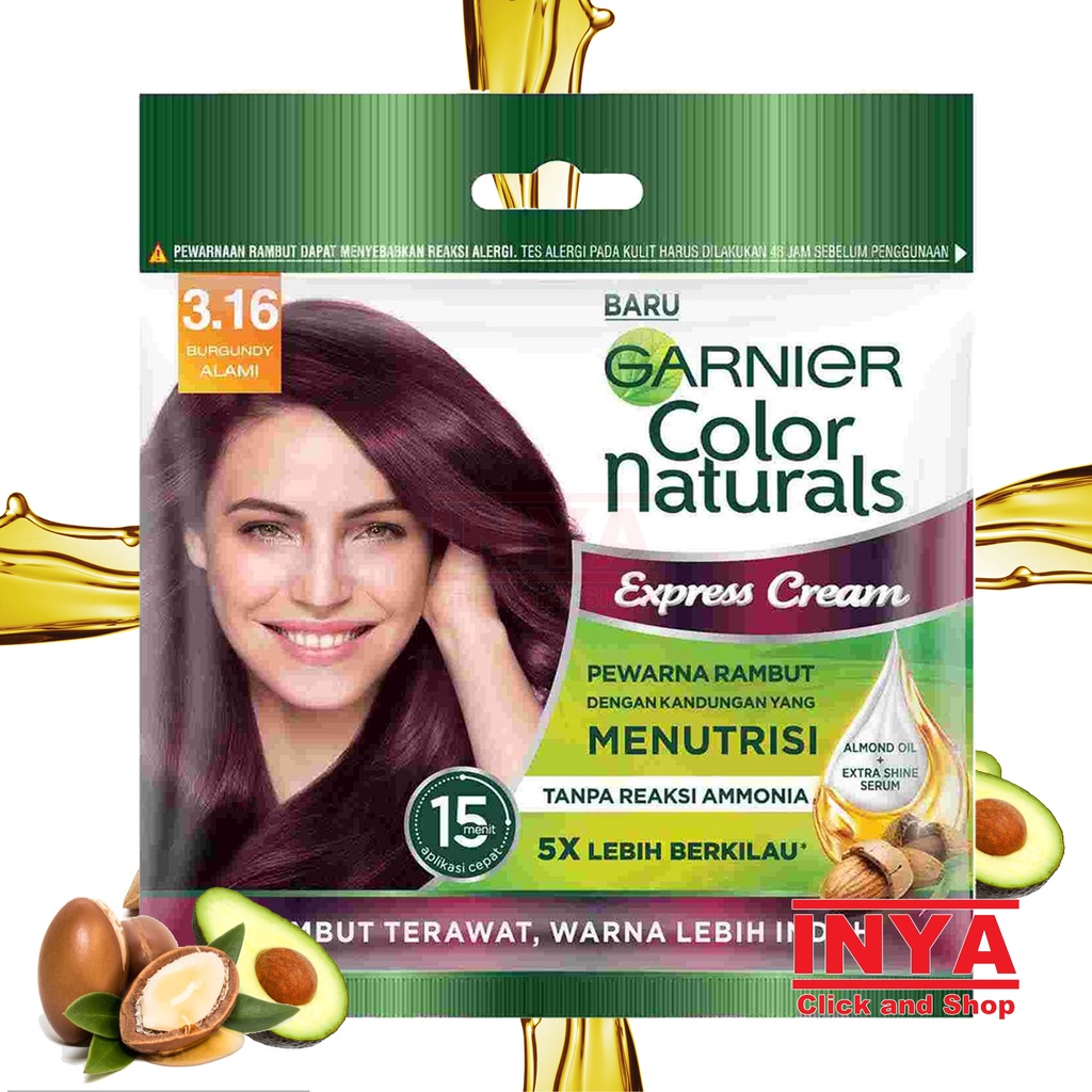 GARNIER COLOR NATURAL EXPRESS CREAM 3.16 BURGUNDY ALAMI 20mlx20gr SACHET