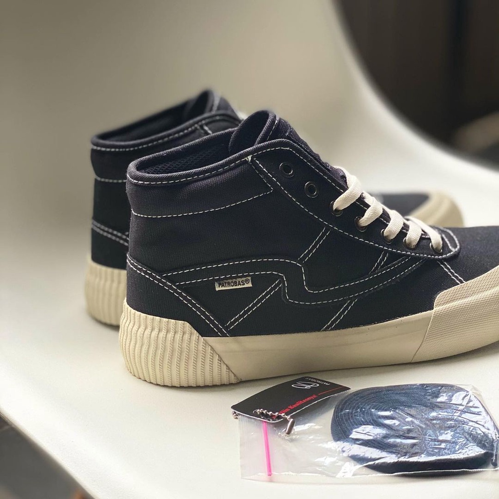 PATROBAS Equip Low High Black White Sepatu Sneakers Casual Hitam Putih Pria Wanita Original