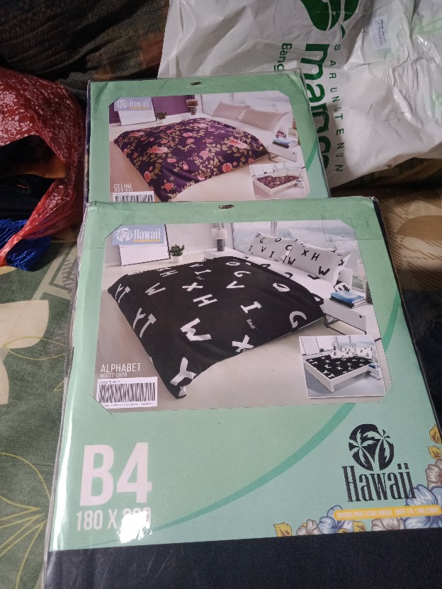 New Sprei My Love Hawaii Bantal 4 Ukuran 180x200 / Bantal 2 Ukuran 160x200 Series 1