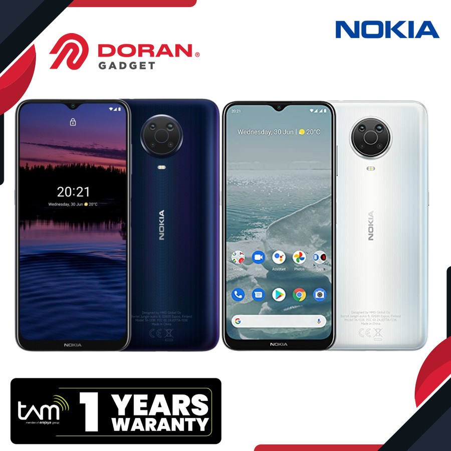 Nokia G20 Handphone Android 4/64GB 6.5Inch HD Display - Garansi Resmi 1 Tahun