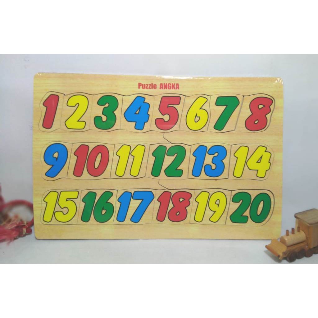 PUZZLE KAYU - MAINAN EDUKASI - PUZZLE GAMBAR ANGKA 1 – 20. RIENS COLLECTIONS