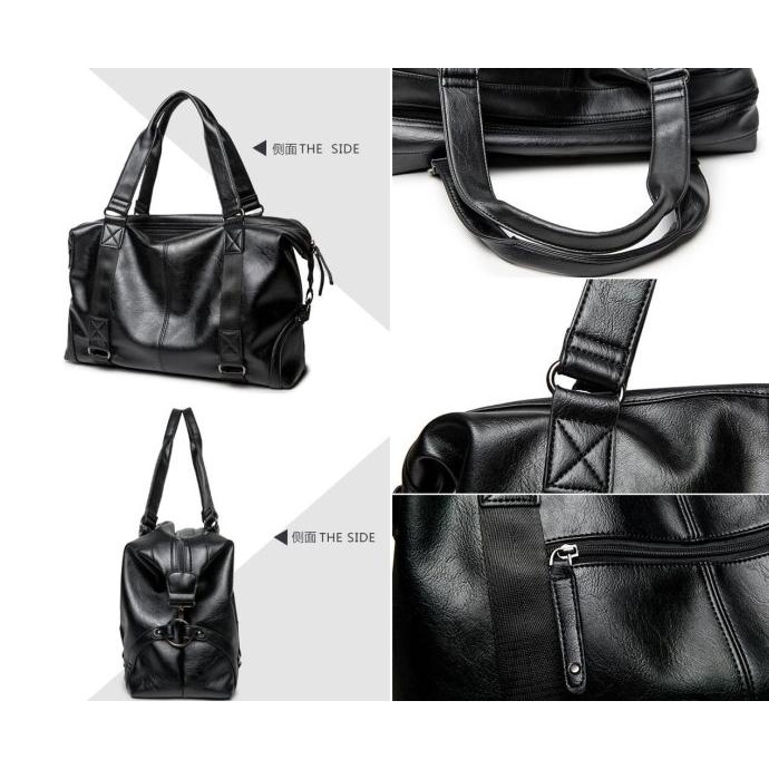 Tas travel bisa selempang dan jinjing tas kulit pria tas gym