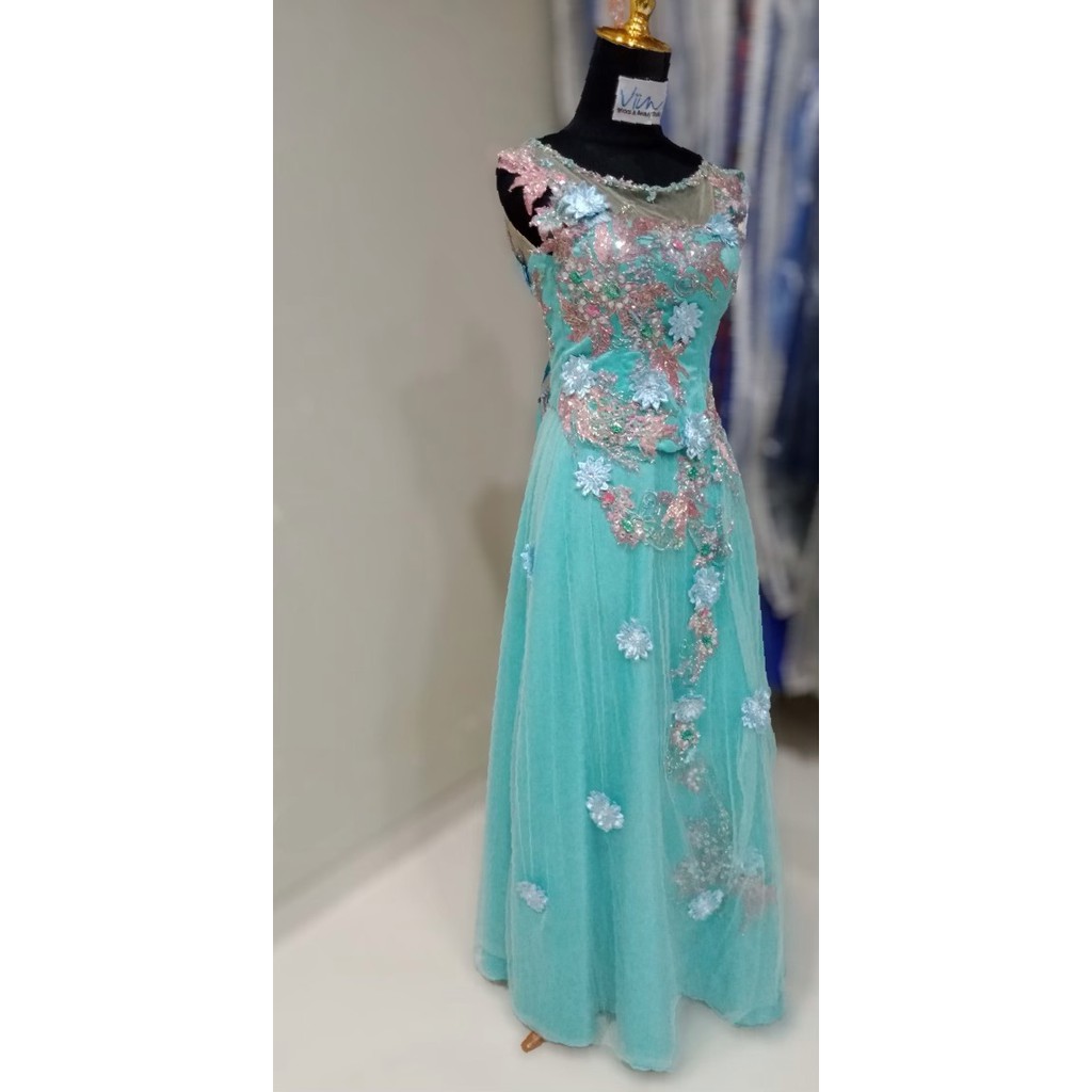 Gaun Pesta Hijau Tosca