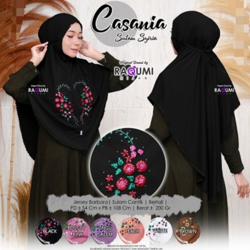 CASANIA RAQUMI DAIKY HIJAB BORDIR JILBAB PESTA HIJAB KONDANGAN BORDIR