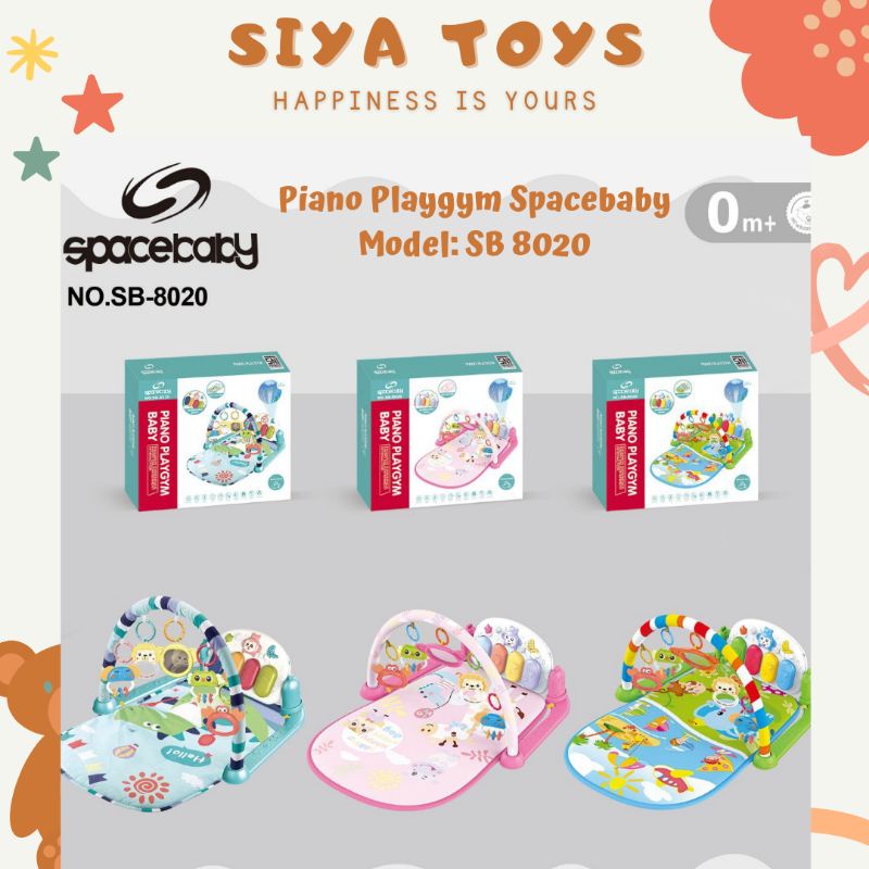 SIYA✨FREE BUBBLEWRAP MULTIFUNCTION PIANO FITNES SPACEBABY SB 8020 RACK BABY MATRAS PLAYGYM BAYI KADO MURAH