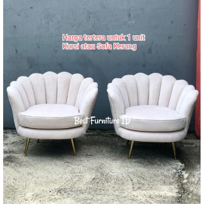 Kursi Sofa Kerang Single - Kursi Crown Single