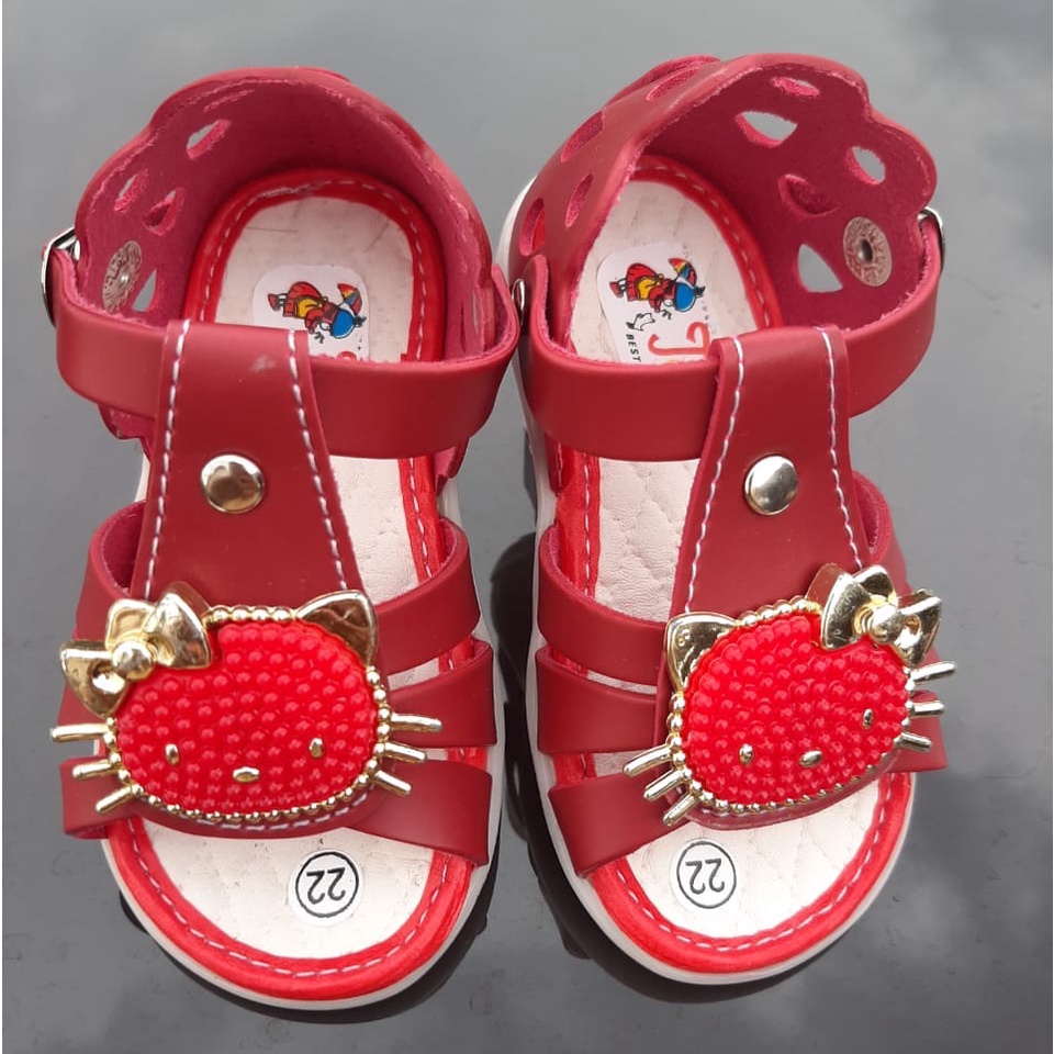 SDP02 Sepatu Sandal Anak Perempuan Umur 1 s/d 3 tahun - Hello Kitty