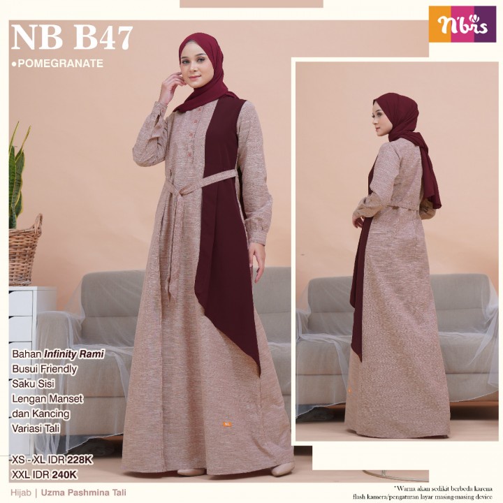 ORIGINAL GAMIS NIBRAS NB B47 / GAMIS DEWASA / GAMIS REMAJA / FASHION MUSLIM