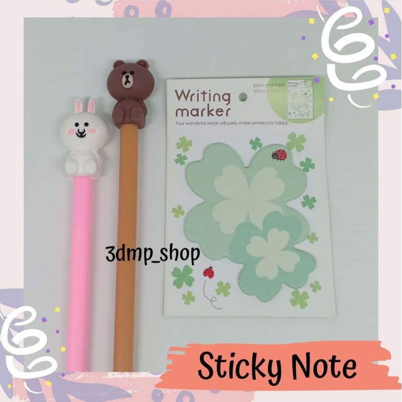 Sticky note memo writing marker