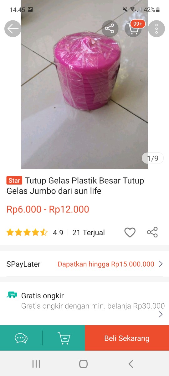 Tutup Gelas Plastik Isi 12