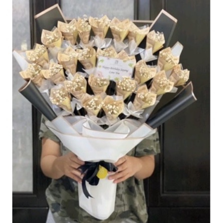 Bucket Uang Mahar Asli Variasi Bentuk Bunga Pecahan Rp.5000 (Lima Ribu Rupiah) 5 Ribu Money Bouquet 