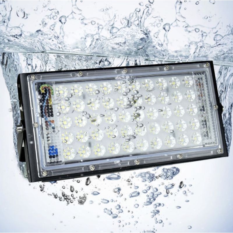 lampu model Sorot Tembak Slim Lampu LED Slim Flood Light waterproof SMD 50W putih