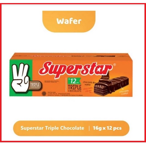 superstar Triple Choco | wafer salut cokelat 1 box 12 pcs