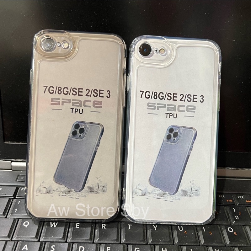 SPACE CASE IPHONE 6/6s/ 7/8/ SE/ 6+/6S+/7+/8+/X/XS MAX/XR/ 11 12 13 14 15 PRO MAX/ 15 PLUS TEBAL TRANSPARANT CAMERA PROTEC