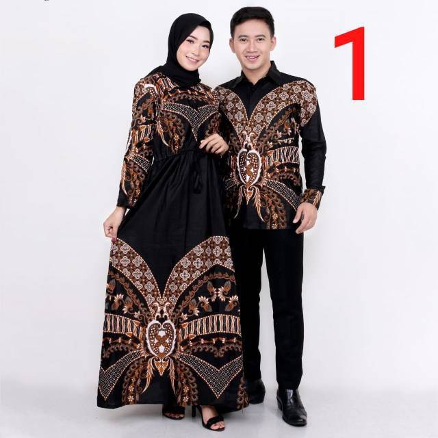baju pakaian couple batik Gamis Syari cewek cowok pria laki laki formal Modern A38