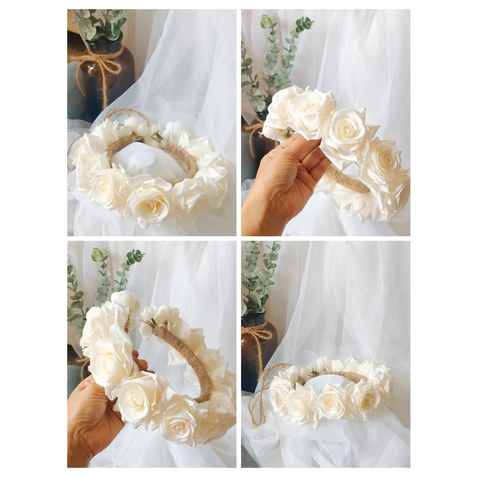 Flower Crown - mahkota bunga kering- dried head bend