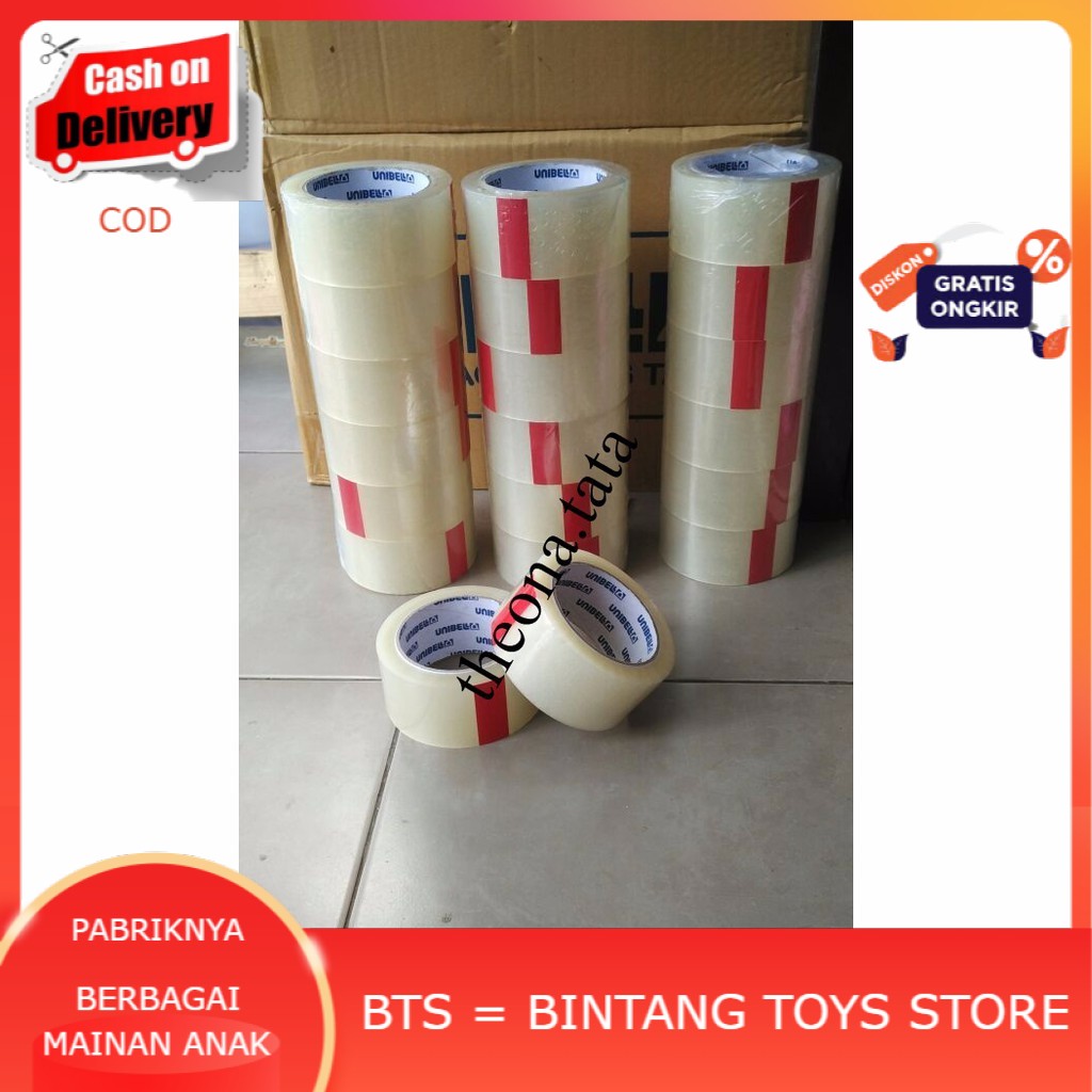 

COD/BAYAR DI TEMPAT Lakban Unibell 2" - 1" - fragile / selotip / solasi / solatip ( satuan )