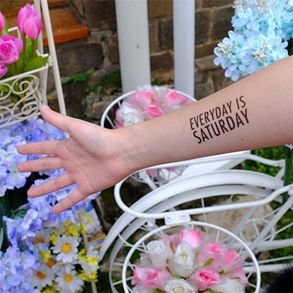 

POTATOO EVERYDAY IS SATURDAY Temporary Tatto Sticker